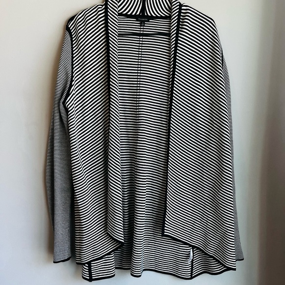 Talbots Sweaters - Women’s Talbots Black and White Open Knit Striped Cardigan S/M Capsule
